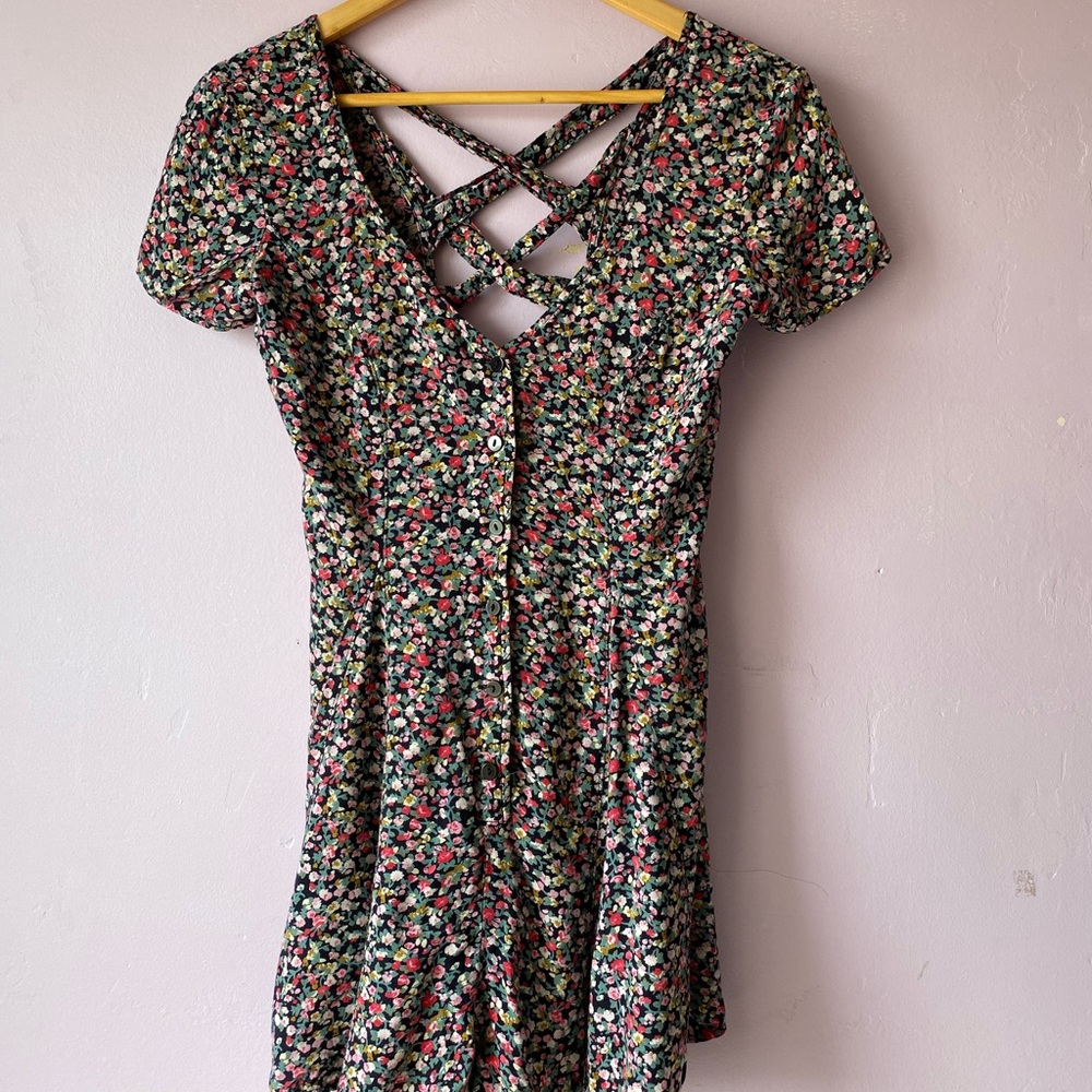 XS Crossed Back Floral print Romper